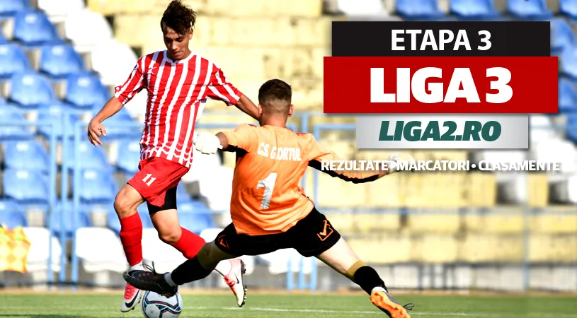 Liga 3, etapa 3, rezultate | CSM Reșița bate Jiul, SC Oțelul câștigă derby-ul cu Aerostar. CSM Slatina face un nou pas greșit, Minaur și CS Hunedoara continuă cu punctaj maxim