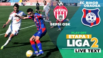 Sepsi OSK s-a descătușat în a doua repriză și a învins la scor FC Bihor. Erik Lincar a cedat și a văzut direct cartonașul roșu