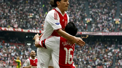 Suarez, dublă pentru Ajax,** dar lăncierii nu înving!