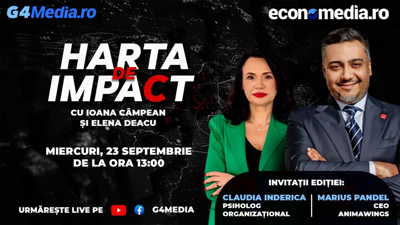LIVE VIDEO | Harta de impact, de la ora 13.00: Lupta pentru oameni potriviți și radiografia aviației românești. Claudia Indreica și Marius Pandel, invitații emisiunii