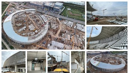 Fotoreportaj ProSport de la arena spectaculoasă care se construiește la Târgoviște. ”Ar putea fi gata mai devreme”, spune constructorul despre proiectul de peste 55 de milioane euro