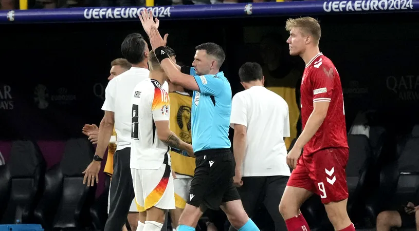 Presa din Danemarca nu a aşteptat să se termine meciul cu Germania şi a reacționat imediat după deciziile arbitrului Michael Oliver! Cum a numit în 3 cuvinte lovitura de pedeapsă primită de nemți