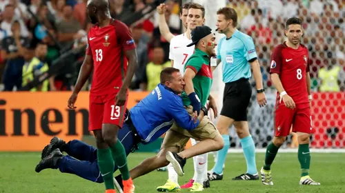 VIDEO | Incidente la Polonia – Portugalia. Un fan a intrat pe teren și s-a îndreptat spre Cristiano Ronaldo. Cum a reacționat starul portughez