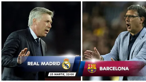 „Barcelona nu are slăbiciuni mari” vs „Este meciul decisiv pentru noi”. Ancelotti și Martino au prefațat El Clasico
