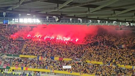 Alertă pentru FRF! Ultrașii români au aprins torțe și au scandat împotriva Ungariei la meciul cu Austria
