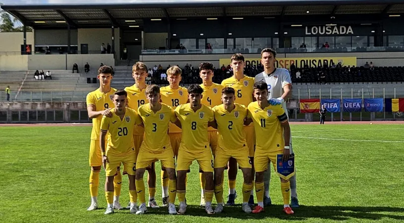 România U18, cu toți cei cinci jucători din Liga 2 utilizați de Adrian Dulcea, a pierdut la scor în Portugalia, contra Spaniei