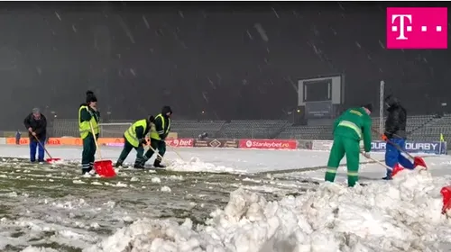 FC Argeș – FCSB, meci pe un teren plin de zăpadă! Toni Petrea a răbufnit: „Nu este ceva normal!”