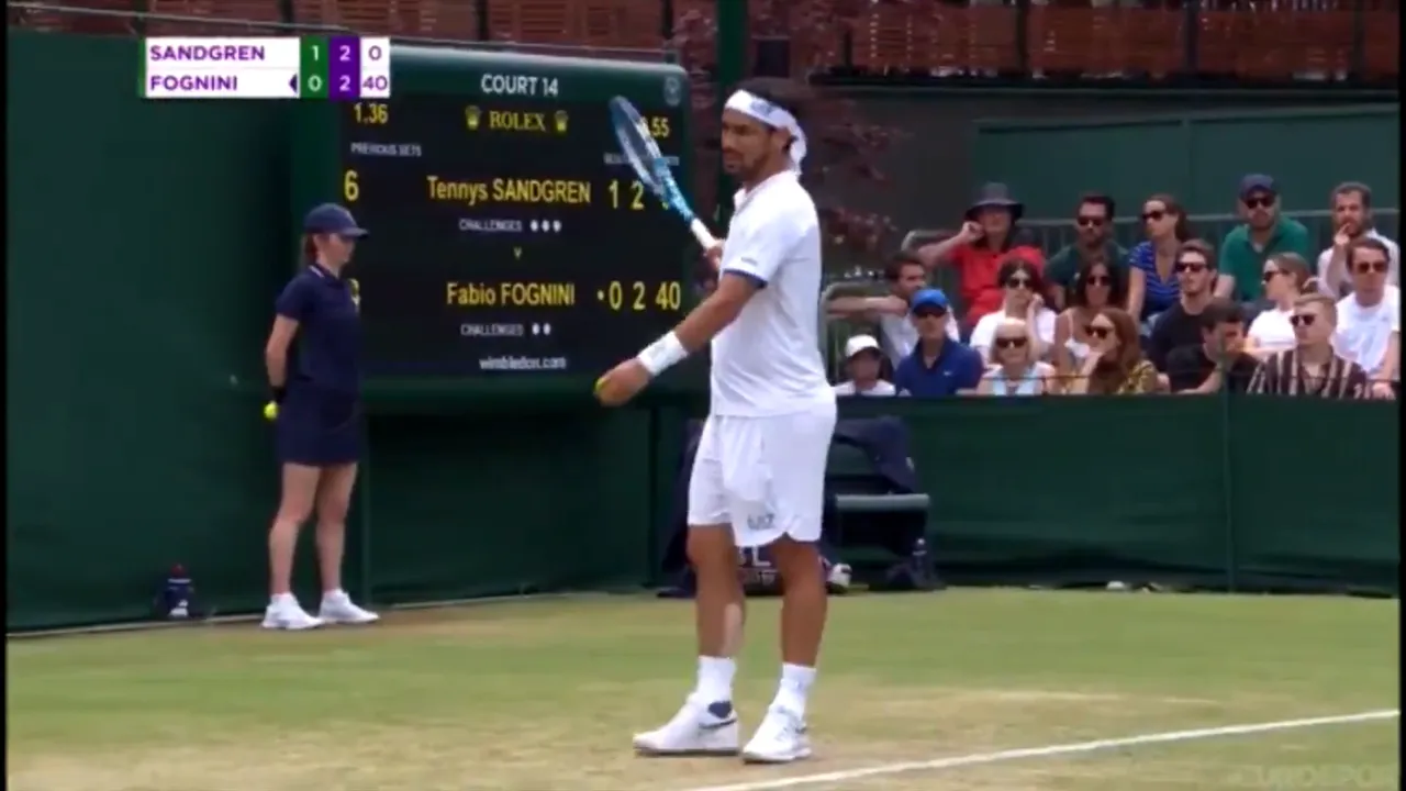 Moment revoltător petrecut la Wimbledon! Fognini s-a enervat dintr-un motiv ciudat și a amenințat: 