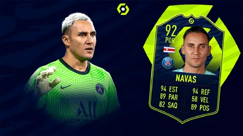 Jucătorul lunii din Ligue 1 este un portar! Keylor Navas a primit un super card în FIFA 21 și valorează peste 100.000 de monede