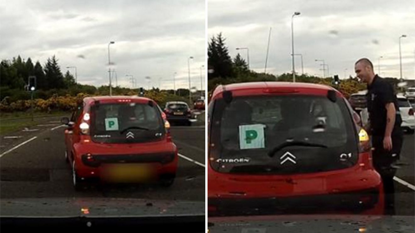 Cum și-a luat permisul?! VIDEO | Cum se chinuie această tânără să iasă dintr-un sens giratoriu