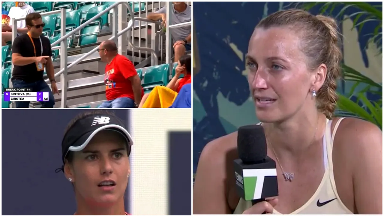 Semifinală cu scandal! Ce a spus Petra Kvitova despre Sorana Cîrstea și fanul român care a șicanat-o la Miami: „A fost urât ce a făcut!