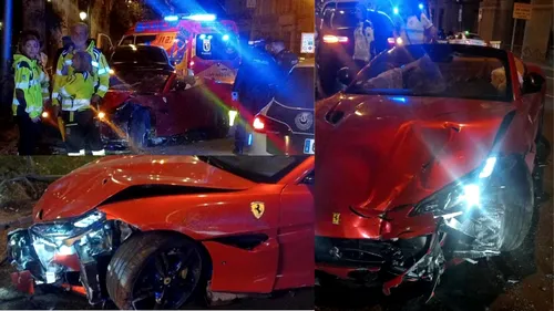 Soția fotbalistului s-a urcat beată la volan și a făcut praf un Ferrari Portofino de 200.000 de euro! Jucătorul a rămas șocat când a văzut ce a rămas din bolidul său de lux