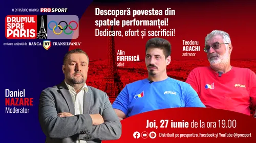 Sportivul Alin Firfirică și antrenorul său, Teodoru Agachi, invitații emisiunii ,,Drumul spre Paris’’ de joi, 27 iunie, de la ora 19:00