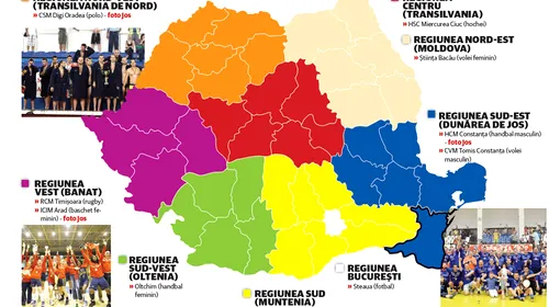 Harta regionalizării în sportul românesc