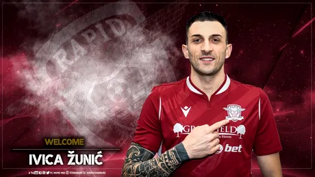Rapid l-a luat pe Ivica Zunic de la CFR Cluj, un croat care a apucat să joace în Liga 1 doar trei minute. ”Am auzit foarte multe lucruri frumoase despre echipă, dar mai ales despre suporterii ei”