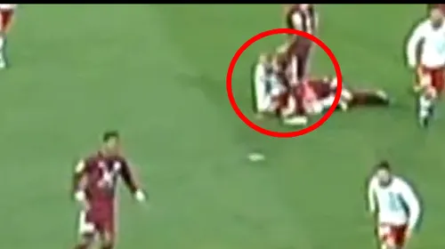 VIDEO Cel mai urât moment al lunii în fotbal!** I-a rupt maxilarul și arbitrul nu a făcut nimic! Abia la reluare au văzut lovitura MIZERABILĂ‚