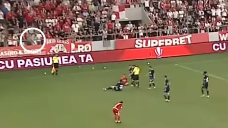 Momentul în care Dinamo putea pierde meciul cu Botoșani la masa verde! Fanii au aruncat cu un pahar în capul arbitrului