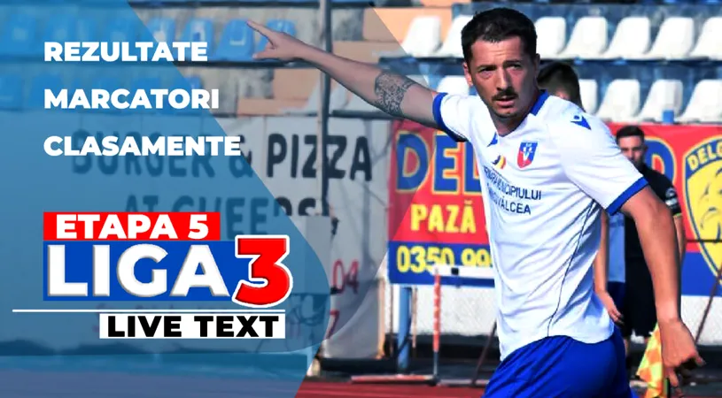 Etapa 5 Liga 3 | Inter Stars Sibiu și Vulturii Fărcăşeşti au remizat în primul meci al zilei în runda intermediară. 39 de jocuri au loc, în total, astăzi