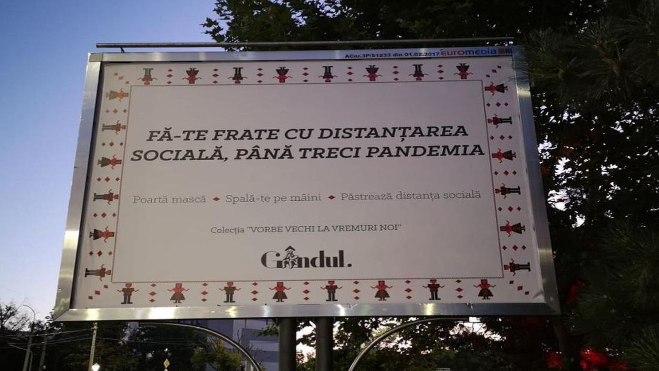 Grupul Gândul lansează o campanie outdoor de conștientizare a purtării măștilor în contextul pandemiei de Covid-19