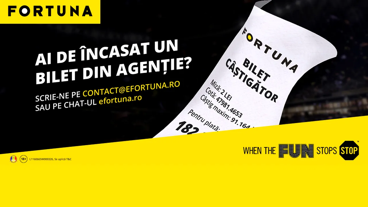 FORTUNA. Modificări ale sistemului de lucru și plăți în Agențiile de Pariuri Sportive                