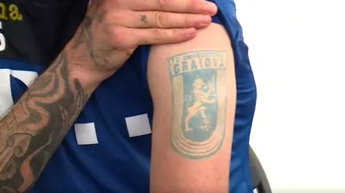 Jucătorul român care nu a evoluat niciodată în Liga 1, dar are emblema Craiovei tatuată pe braț: „Am simțit că trebuie să fac asta și nu îmi fac probleme”