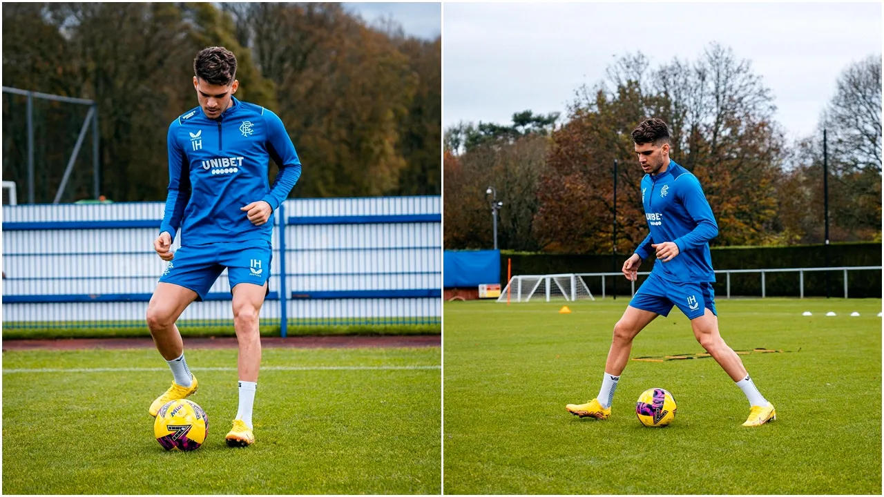 Ianis Hagi trage tare să revină pe teren! Noi imagini cu jucătorul român la antrenamentele lui Rangers | FOTO