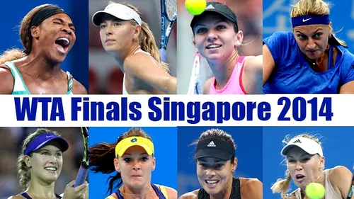 Grupă de foc pentru Simona Halep la Turneul Campioanelor: Serena Williams, Bouchard și Ivanovic îi sunt adversare. În primul meci, va juca împotriva sportivei din Serbia
