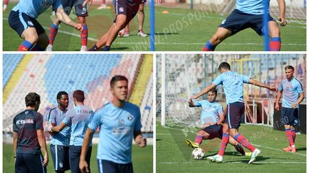 FOTO | Steliștii, relaxați înaintea meciului cu Ludogoreț: Gâlcă s-a antrenat cot la cot cu jucătorii