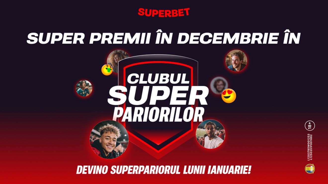 Premii de 452.000 de lei în decembrie în Clubul SuperPariorilor by Superbet! ADVERTORIAL