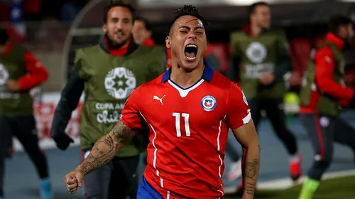 Chile, pentru a cincea oară în finala Copa America. Edu Vargas, meci senzațional: e golgheterul turneului și a reușit o bijuterie în semifinala cu Peru