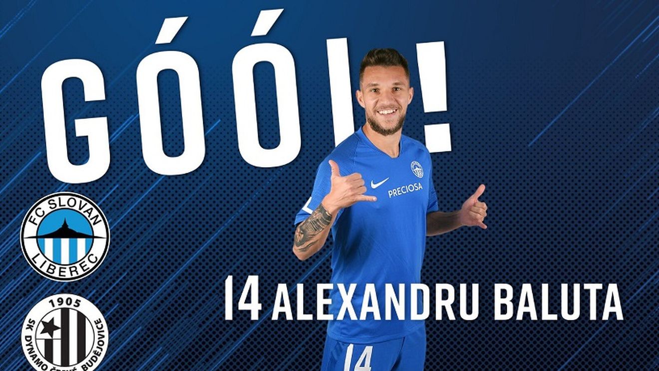 Lui Alex Băluță îi priește la noua echipă. VIDEO | Olteanul, un nou gol pentru Slovan Liberec