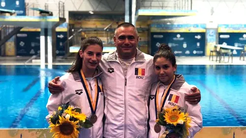 Rezultat remarcabil la Campionatele Mondiale de sărituri în apă pentru juniori de la Kiev: Angelica Muscalu și Antonia Pavel au cucerit medalia de bronz la platformă sincron

