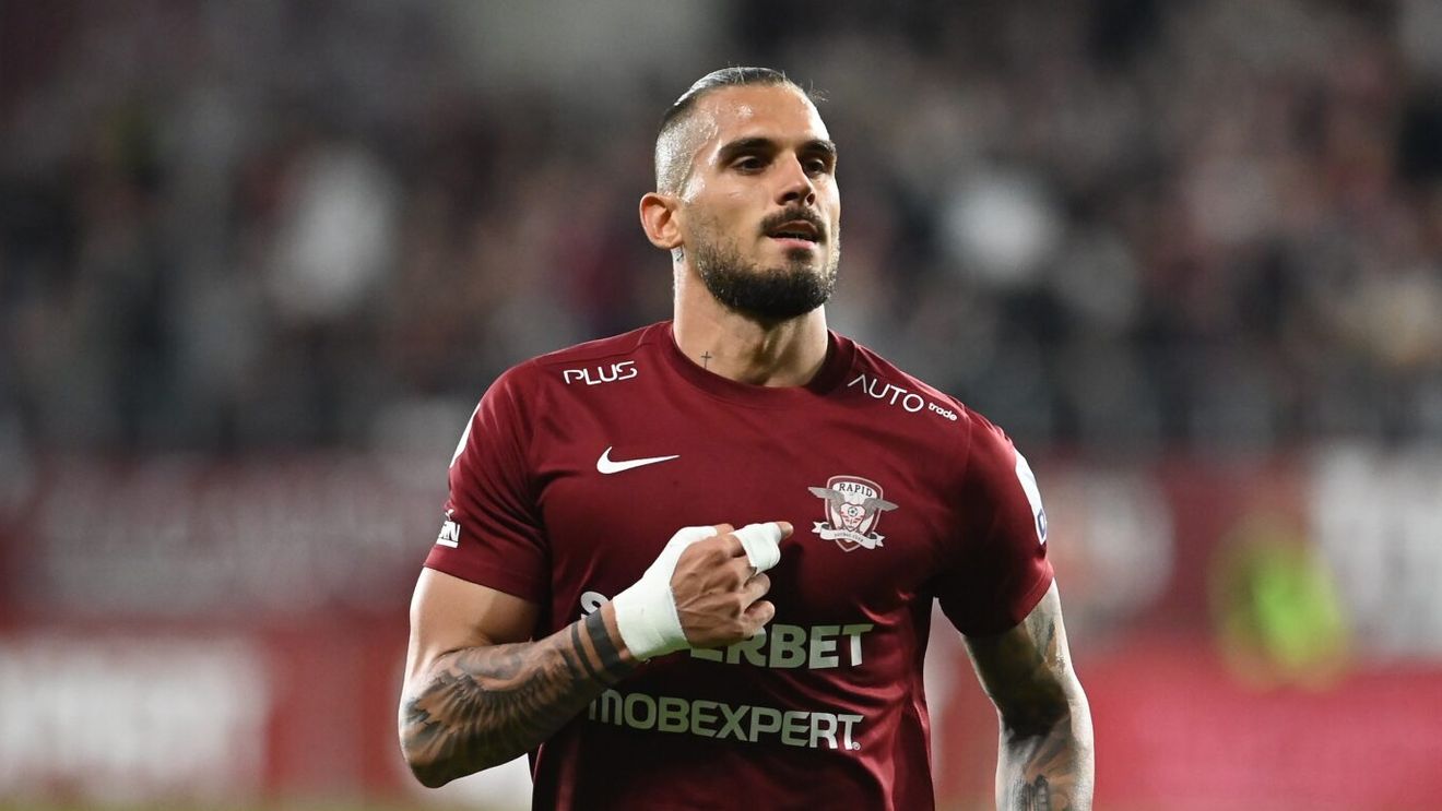 Marko Dugandzic l-a egalat din nou pe Andrea Compagno în fruntea clasamentului celor mai buni marcatori din Superliga, după dubla din Rapid - CFR Cluj