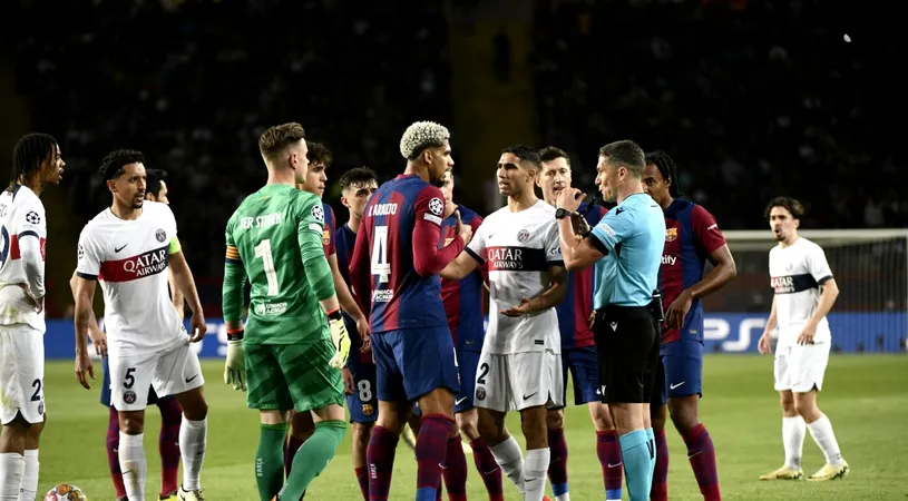 Scandal imens cu Istvan Kovacs în Barcelona - PSG! Fază controversată care a aruncat în aer calificarea: cartonaş roşu pentru Araujo! VIDEO