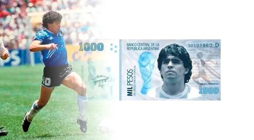 Driblingul lui Diego Armando Maradona cu Anglia de la Mondialul din 1986, pe bancnota de 1.000 de pesos în Argentina. Cine a propus proiectul de lege