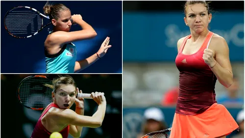 Halep prinde viteză! Simona, în semifinalele turneului de la Sydney, după o victorie în două seturi cu Pliskova! Urmează Kuznetsova