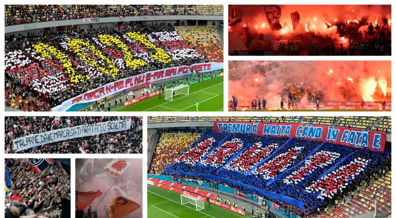 Cronica Ultras. Dinamo - Steaua 3-0, cu 20.000 de suporteri pe Arena Națională. ”Câinii” s-au impus prin coregrafie, roș-albaștrii prin pirotehnie. Toate mesajele derby-ului