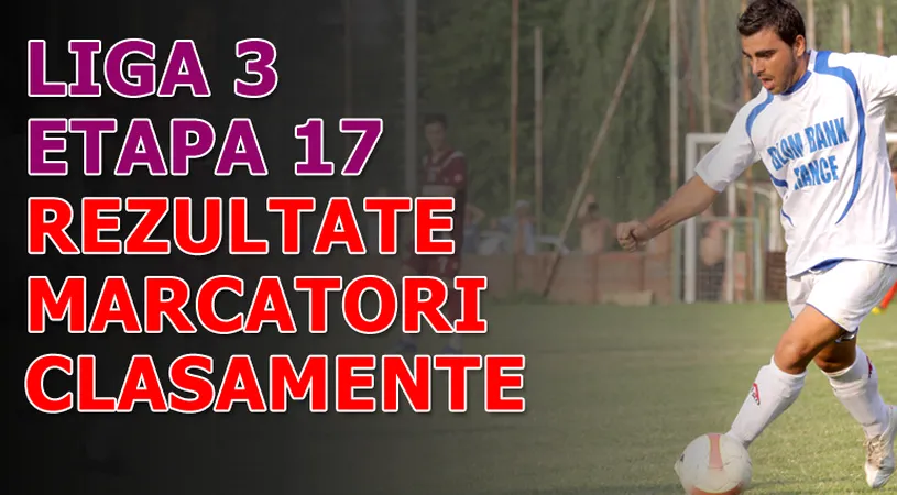 Rezultatele și marcatorii** etapei a 17-a din Liga 3
