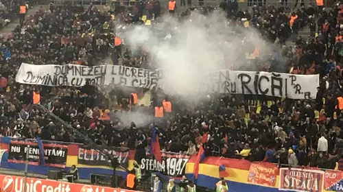 Mesaj emoționant afișat de galeria FCSB-ului în timpul meciului cu Lugano
