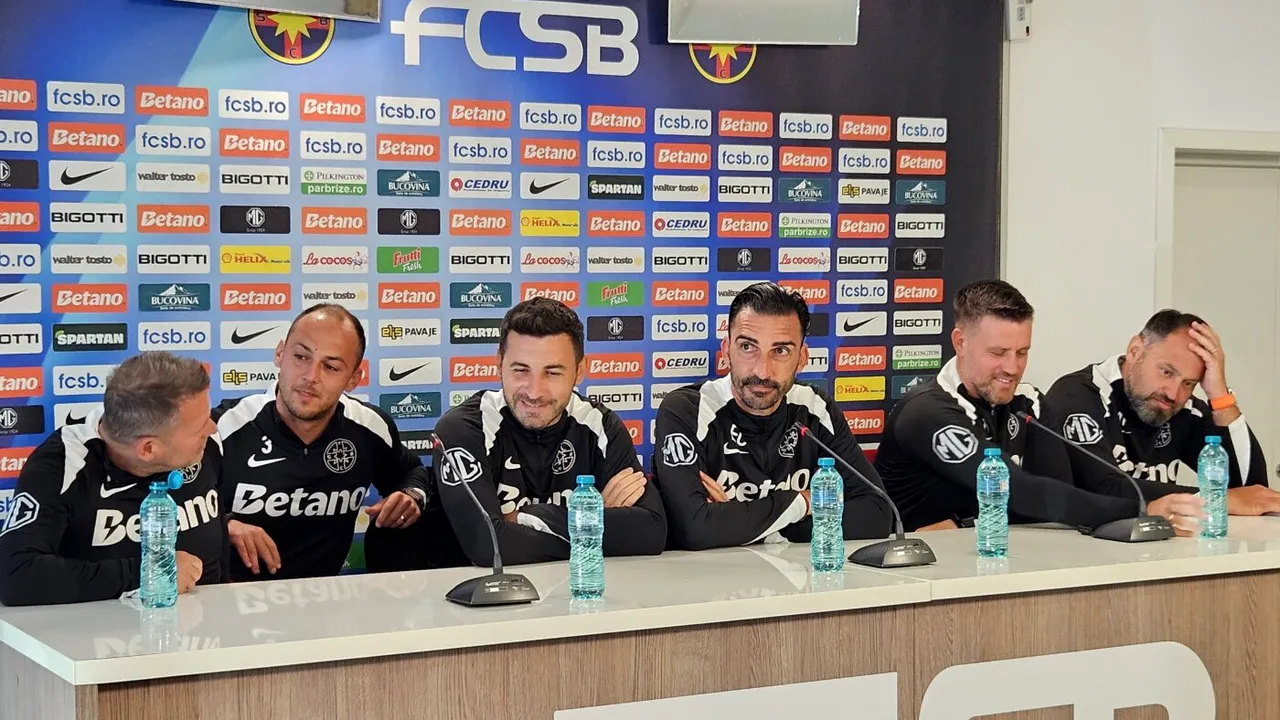 Moment inedit la ultima conferință de presă din acest sezon a campioanei FCSB! Ce au făcut Elias Charalambous, Pintilii și colaboratorii lor