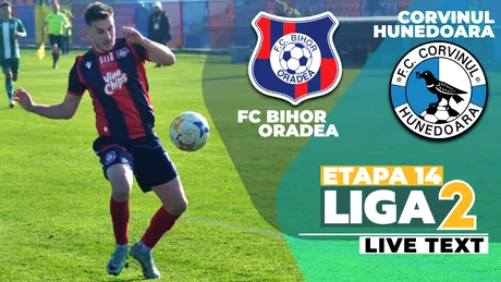 Corvinul câștigă la Oradea și urcă pe loc calificabil în play-off. FC Bihor pierde și acasă cu Ghiț antrenor