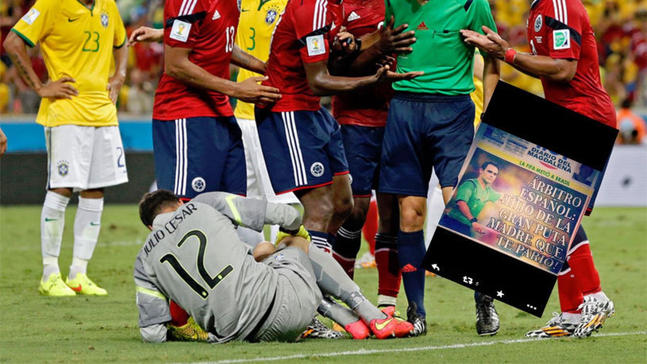 FOTO | Un cotidian a publicat pe prima pagină insulte grave la adresa arbitrului spaniol Velasco, după eliminarea suferită de Columbia în sferturile Mondialului 
