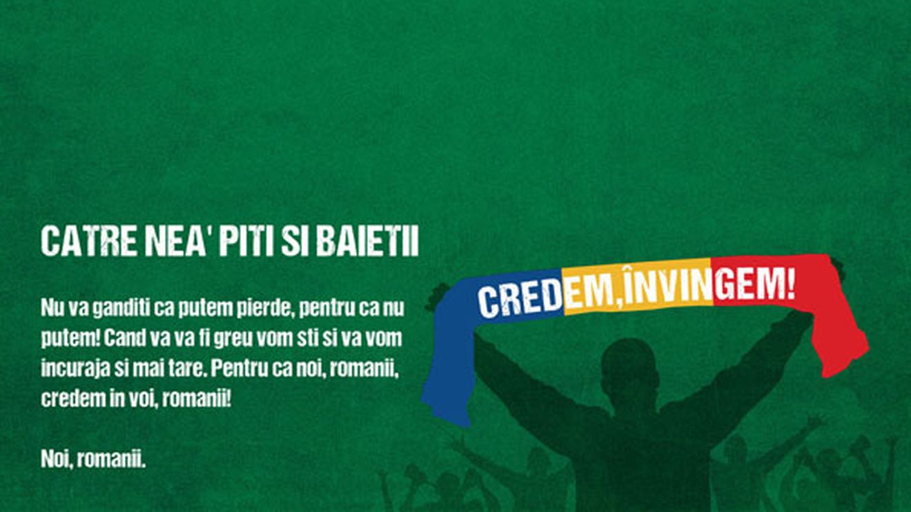 O scrisoare deschisă! Către nea Piți și băieții, înainte de România - Grecia: credem, învingem!