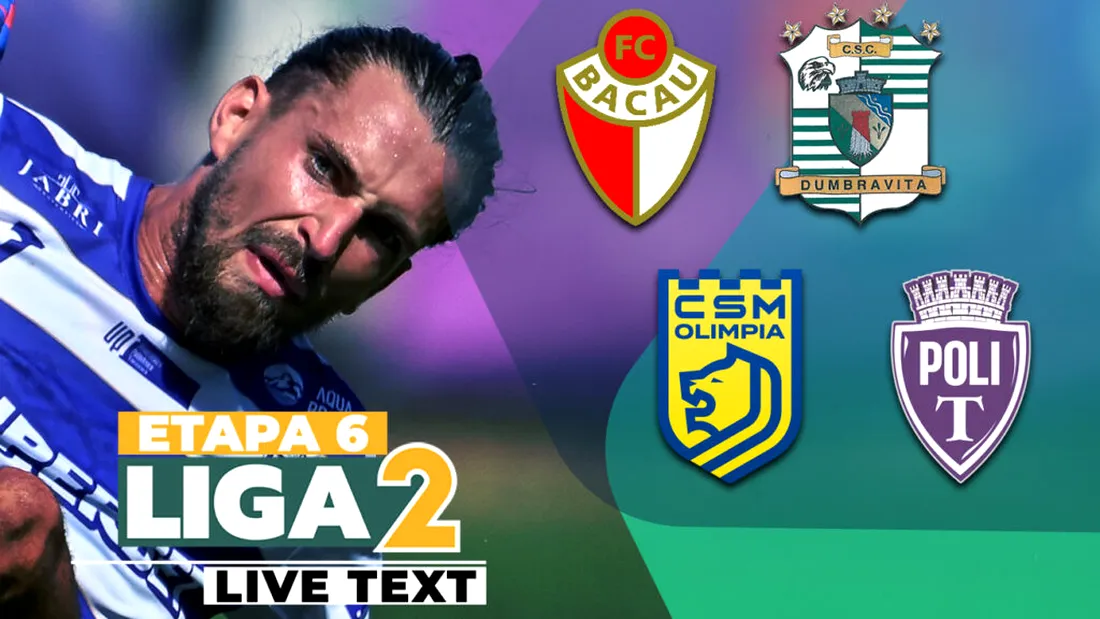 FC Bacău - CSC Dumbrăvița începe la ora 11:00. Moldovenii sunt neînvinși acasă, bănățenii n-au câștigat în deplasare
