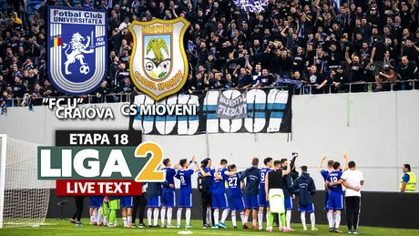 ”Ion Oblemenco” cu ghinion pentru ”FC U” Craiova! Echipa lui Adrian Mititelu a debutat cu înfrângere pe stadionul din Bănie, în campionat, și pierde cu CS Mioveni primul joc din acest sezon. Oltenii au încasat două goluri într-un minut și au avut o reușită anulată eronat