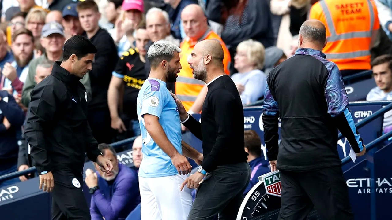 Conflict între Aguero și Guardiola, în timpul meciului cu Tottenham. VIDEO | Argentinianul a reacționat nervos când a fost schimbat