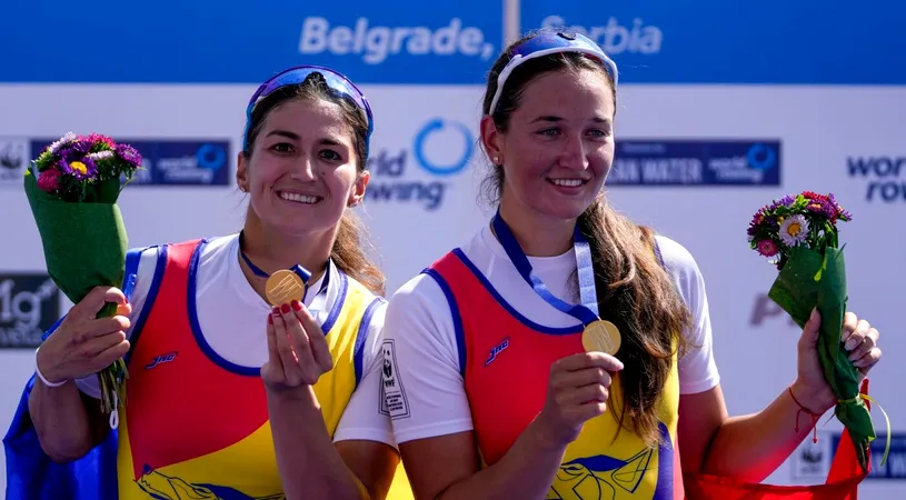 Performanță fantastică: România, aur la Campionatele Mondiale de canotaj de la Belgrad în probele de dublu vâsle feminin și 8+1 feminin!
