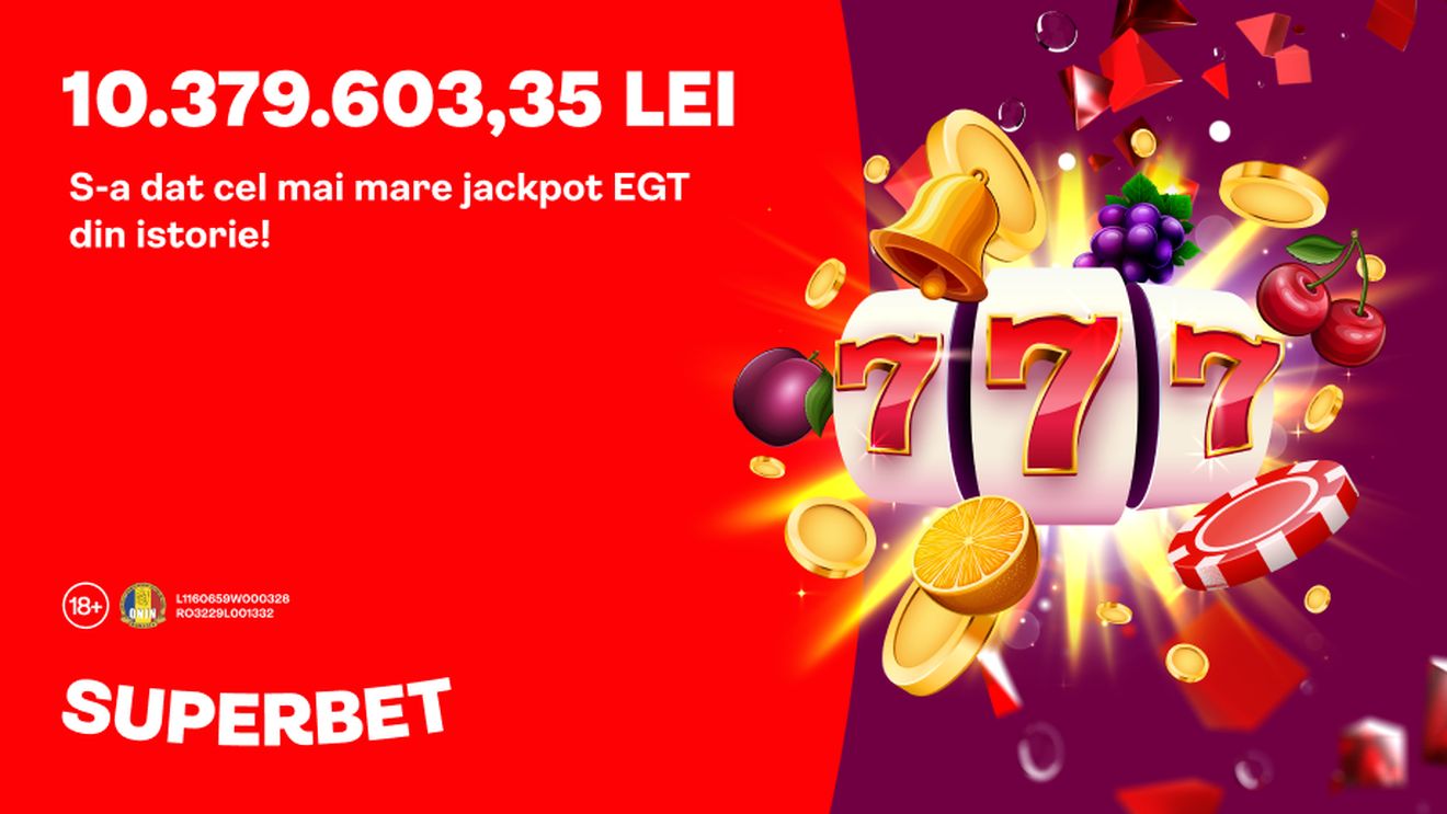 Cel mai mare jackpot din România s-a dat la Superbet! Cum e să câștigi 10.379.603,35 lei