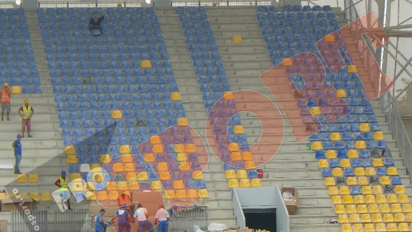 FOTO La stadionul "Ilie Oană" se montează scaunele!** Lucrările au intrat pe ultima sută de metri