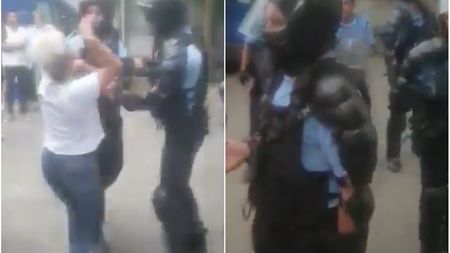 VIDEO | Scandal în Regie. Soția unui stelist ar fi fost lovită de un jandarm, la meciul Steaua - Carmen: "E normal să dea într-o femeie gravidă? A ajuns la spital cu contracții și cu dureri". Momente greu de privit: "Uite-l cum râde"